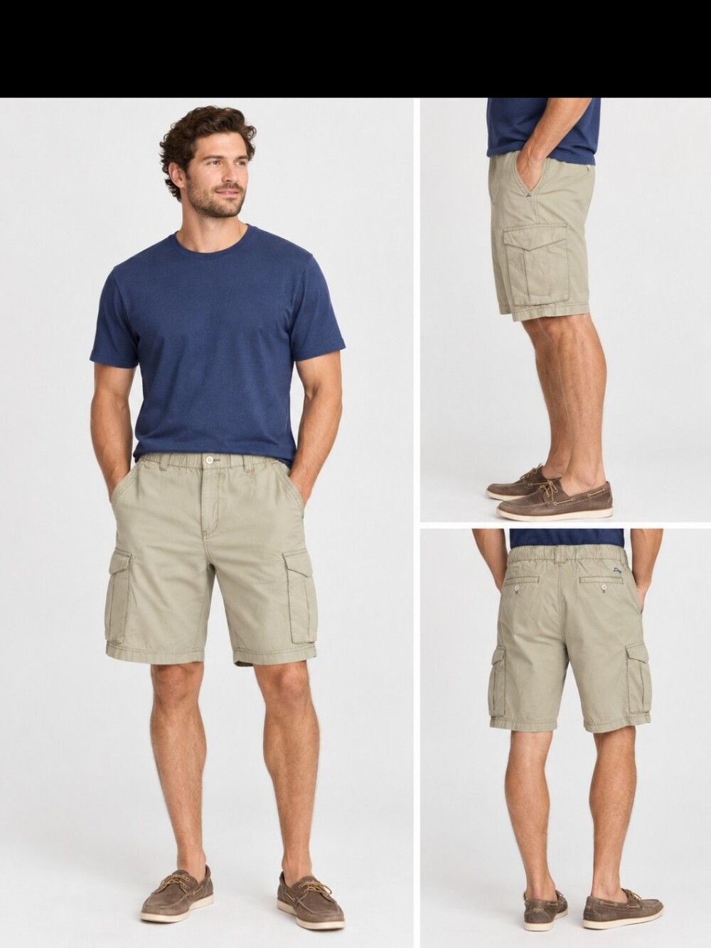 Tommy Bahama Men’s 100% Cotton Cargo Shorts Khaki Tan Size Medium 9.5" Inseam